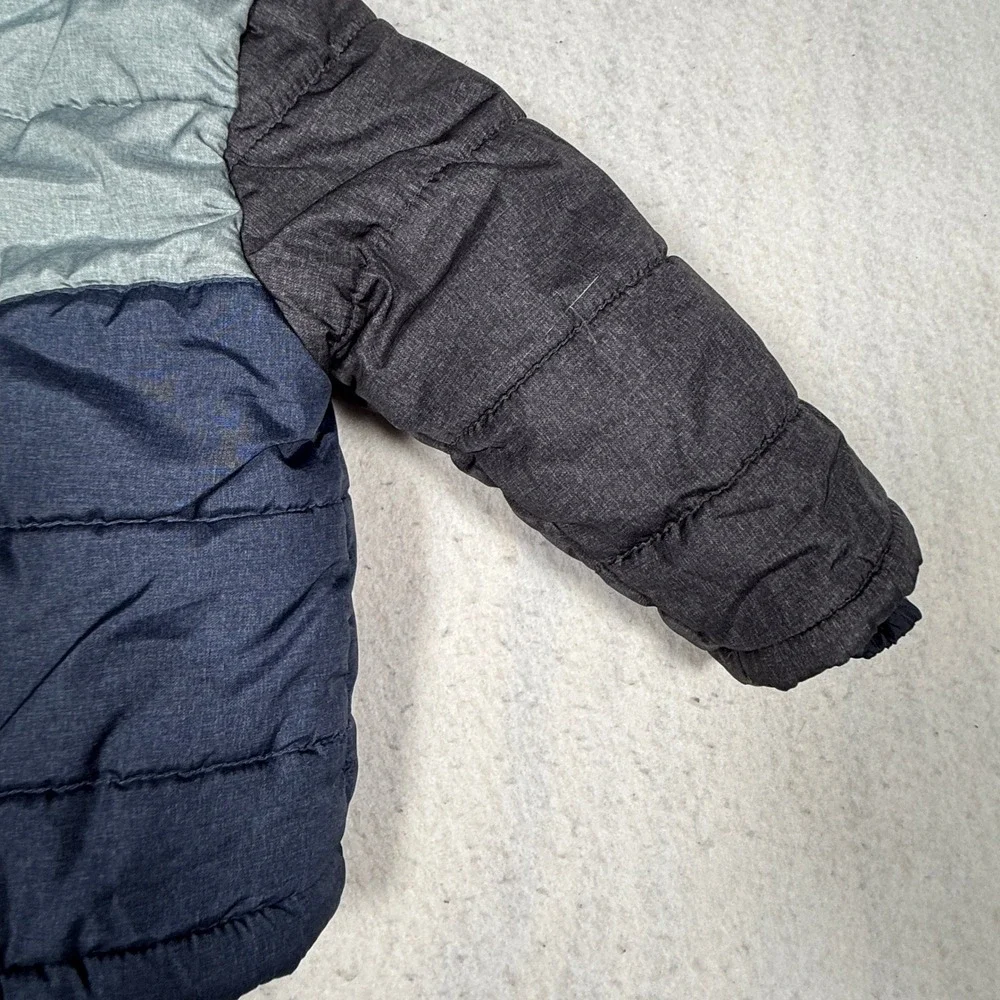 OshKosh Bgosh Toddler Boys Colorblock Puffer Jacket Grey Navy Blue 24M S/B217604